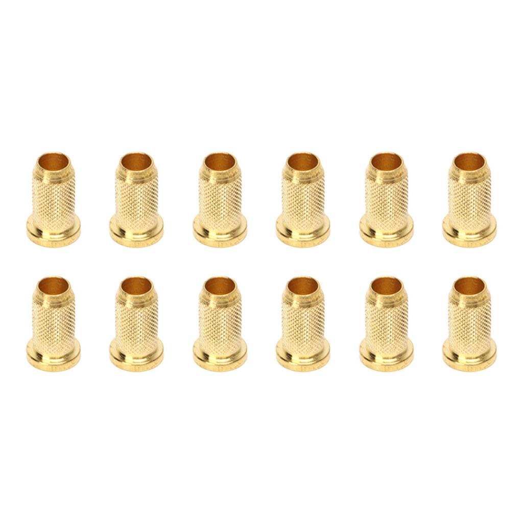 12PCS Guitar Bridge Body Through Ferrules Replacement Metal Electric Guitar String Bushings Gold