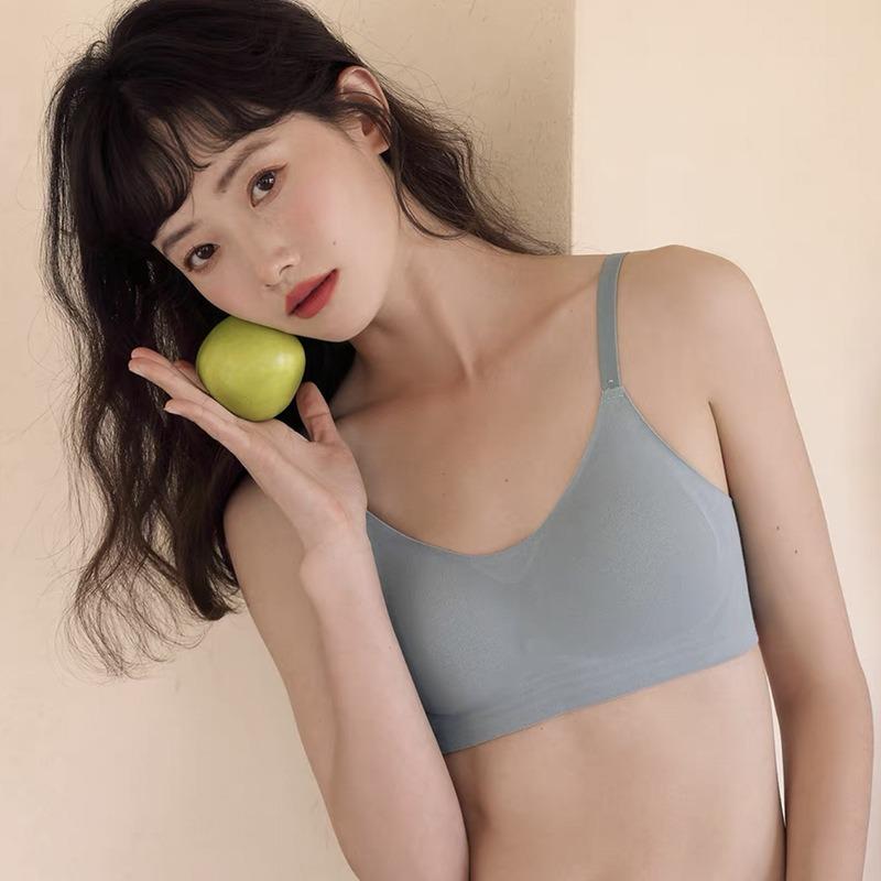 Jelly Strip Thread Comfortable Seamless Steel Rim Sports Underwear Sleeping Girl Bra