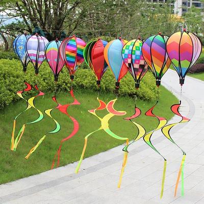 Rotating Design Hot Air Balloon Colorful Design Garden Windmill Wind Spinner String Hanging