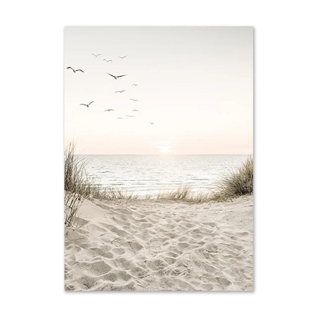 Nordic Beige Dandelion Painting Poster Reed Canvas Art Print Flower Posters Bunny Tail Grass Wall Art Picture Living Room Decor