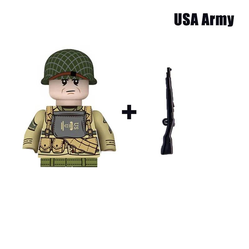 Kids Toys WW2 Military Army Sets Building Blocks Soviet US China Soldiers Mini Action Figures Medal Toys For Kids Birthday Gifts