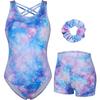 CHARMLEAKS Gymnastics Leotards for Girls Dance Unitards Shorts Outfits Activewear with Hair Scrunchie
