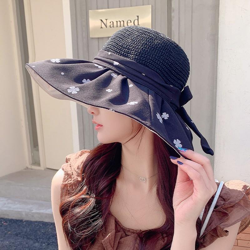 New Women'S Summer Big Brim Sun Hat Children'S Versatile Sunscreen Fashion Show Face Small Bucket Hat