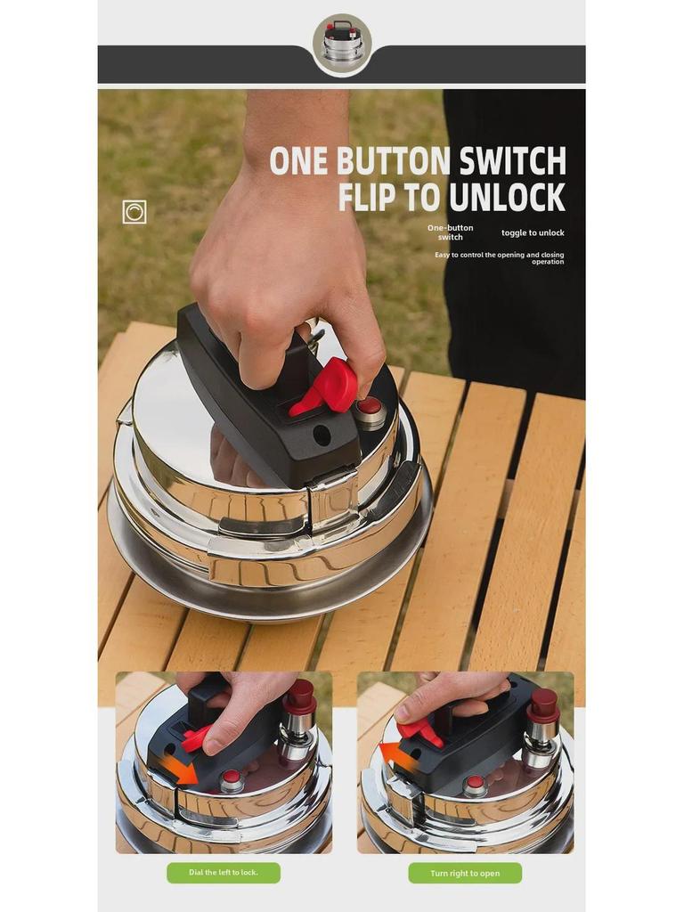 CLS 1,2 l selbstbetriebener Mini-Schnellkochtopf für 1–2 Personen – tragbarer Reiskocher für Camping und den Heimgebrauch, kompatibel mit Induktionskochfeldern.