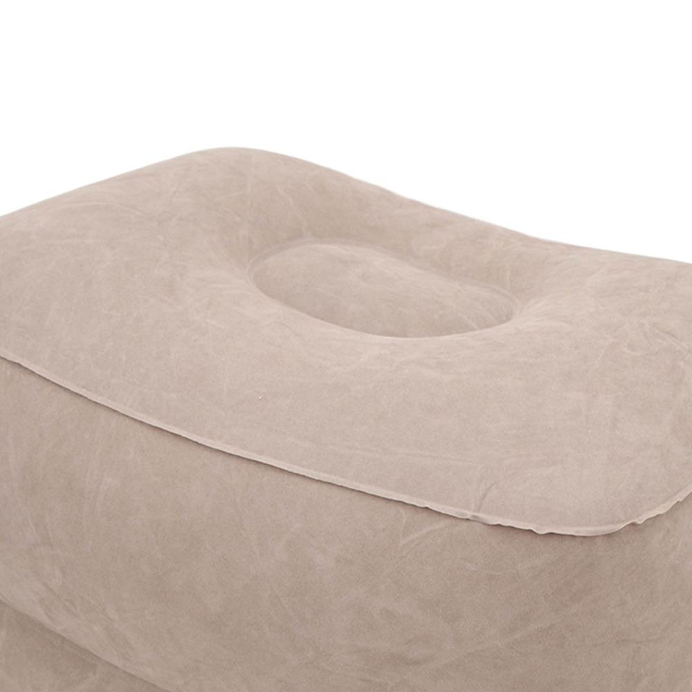 PVC Flocking Foot Rest Pillow Two Layer Reducing Fatigue Pillow Inflatable Foot Pillow  Office Use
