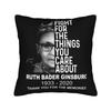 Ruth Bader Ginsburg  Vintage Square Pillowcases Polyester Bed Car RBG Feminist Cushion Case Cool Decor Throw Pillow Case