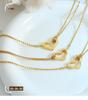Korean Fashion Titanium Heart Clavicle Necklace with Double-Sided Texture