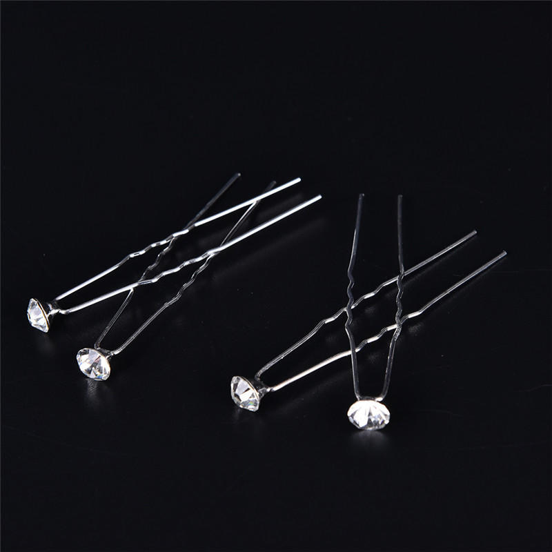 20 Stück Klar Kristall Strass Diamant Hochzeit Braut Abschlussball Haarspangen Haarnadel