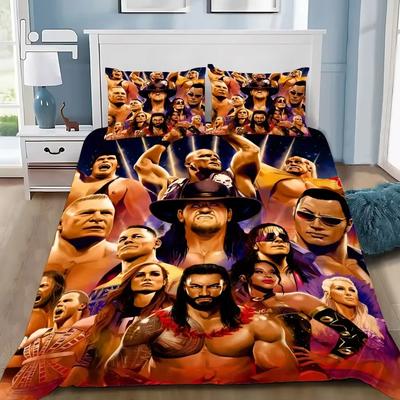 Oyun WWE-EAW Nevresim Yastık Kılıfı Yatak Takımı Yetişkin Erkek Kız Yatak Odası Dekorasyonu Çocuk Hediyesi Tek Çift Boyut