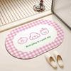 Cute Cartoon Bathroom Floor Mat Diatom Mud Anti Slip Foot Mat Bathroom Shower Room Water Absorption Quick Drying Foot Mat