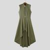 INCERUN Men Sleeveless Button Cutout Irregular Ruffled Long Vest Cardigan Waistcoats