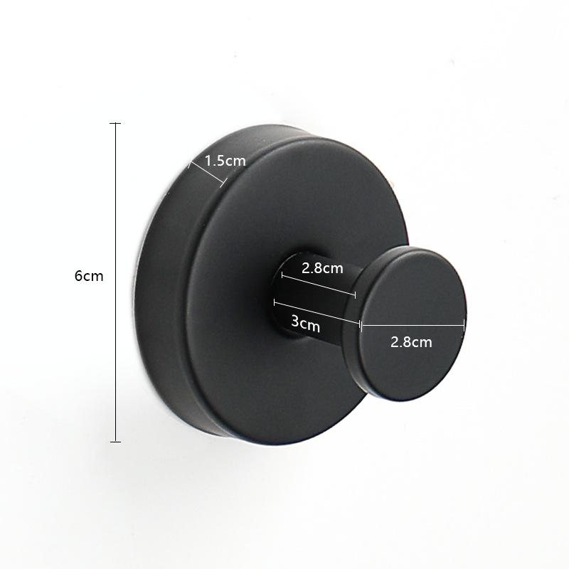 Stainless Steel No-Drill Suction Cup Wall Hook for Coats & Hats - Black