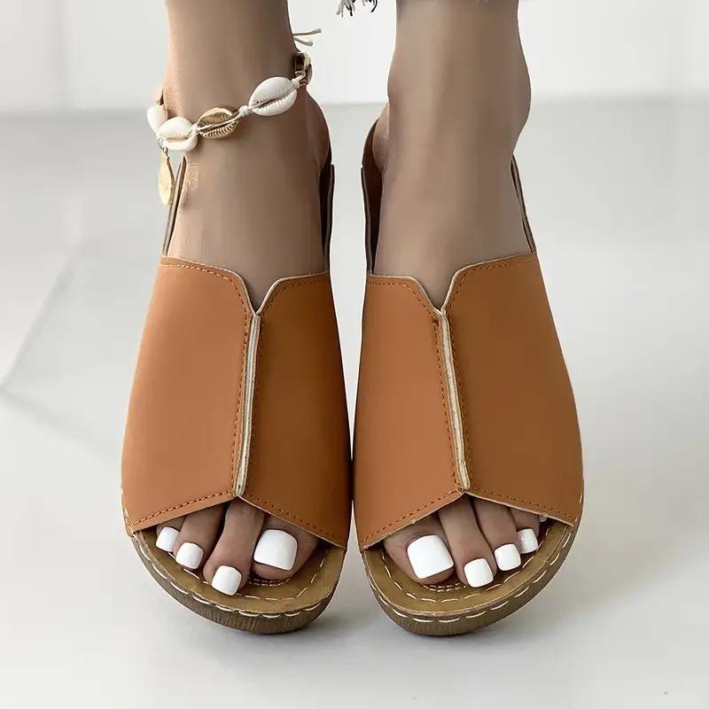 2025 Spring and Summer New Slippery Women's Comfortable Slope Heel Thick Sole Simple and Casual External Wearing Slippers