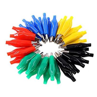 20 buc cleme de testare mici, 28 mm, 5 culori, cleme de fier de siguranță pentru putere mică, cleme de testare aligator pentru instrumente, cleme fixe