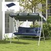 Set di 4 Cuscini per Seduta, 150x50 cm Cuscini per Sedia Idrorepellenti con Laccetti, Spessore 10 cm Blu Navy