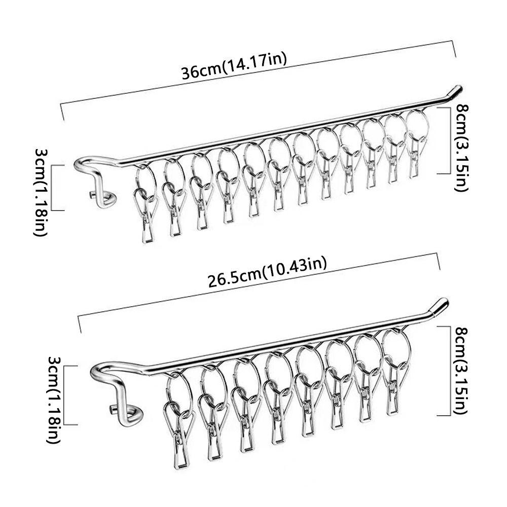 Stainless Steel Socks Drying Rack 8/10 Clips Drying Clips Durable Laundry Hanger  Closet Organizer
