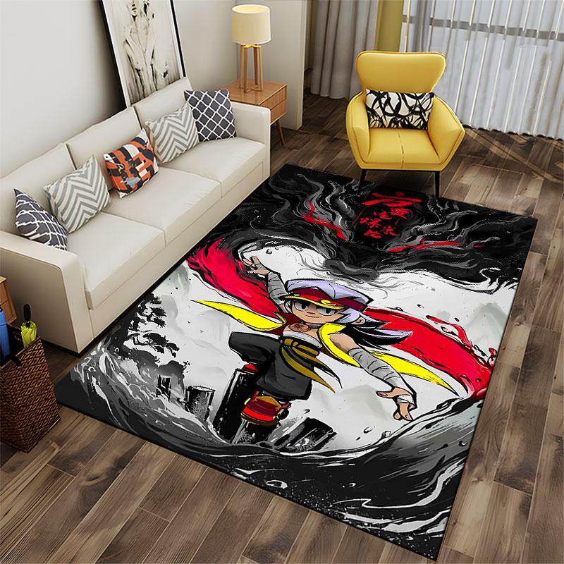 Heroic Warrior with Dragon Suitable As a Non-slip Mat for the Living Room or Bedroom Sofa