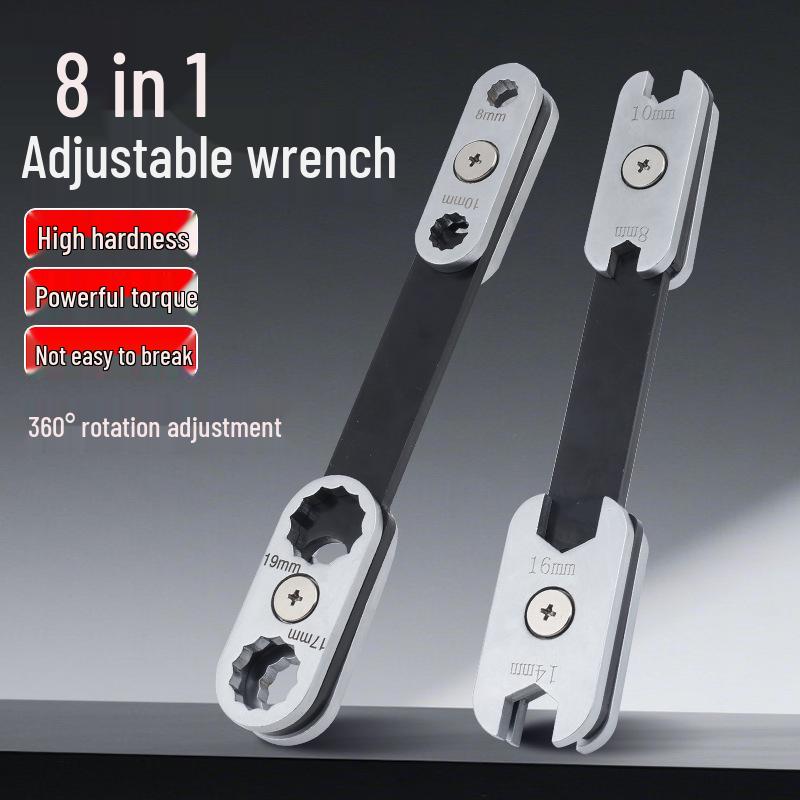 360° Rotatable Adjustable 8-in-1 Double-Ended Torx Wrench for Auto Repair
