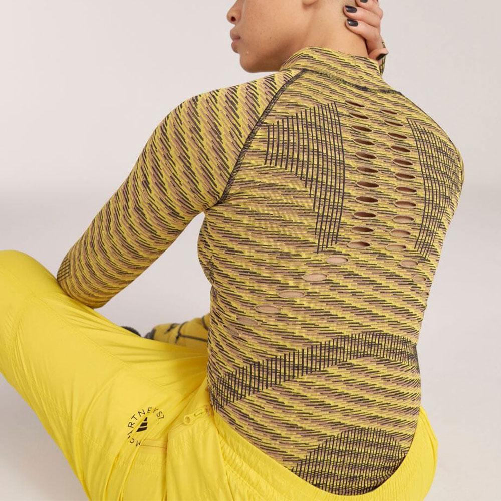 adidas Top a collo alto manica lunga senza cuciture Stella McCartney TrueStrength Giallo Donna HI1946
