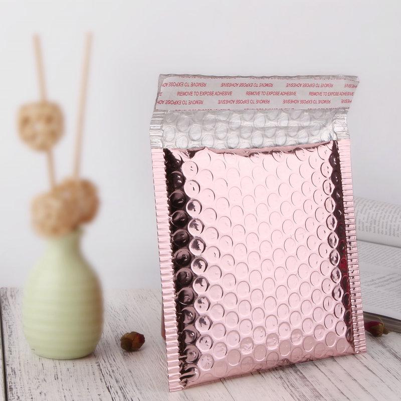Rose Gold Plated Aluminum Foil Bubble Envelope: Shockproof Packaging for Clothing & Cosmetics