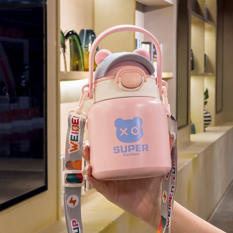 Mâner de mare capacitate care transportă ceașcă cu apă izolată pentru copii din oțel inoxidabil 316