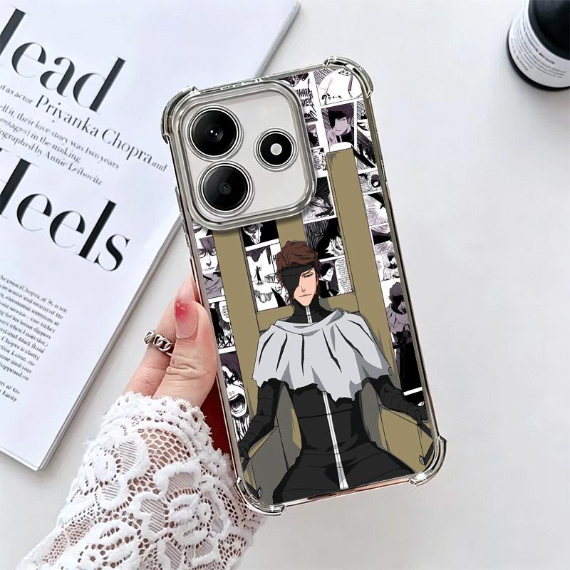 Bleach Aizen Sousuke Plating Phone Case For Xiaomi Redmi Note 14 15 Pro Plus 13 12 11 11S 11T 10 9S 9 5G Anti-Fall Airabag Cover