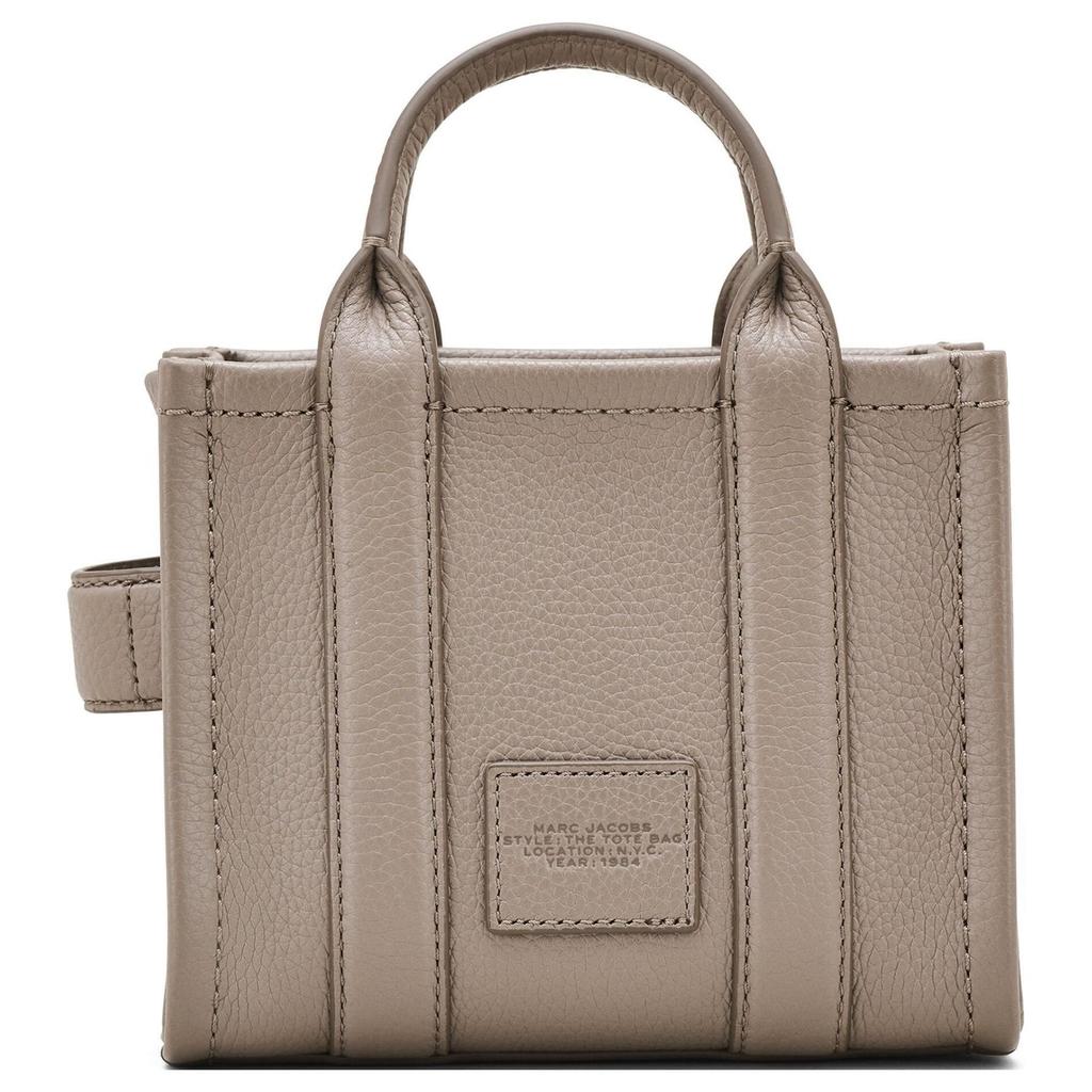 Marc Jacobs Logo Embossed Detachable Adjustable Shoulder Strap Leather Tote Bag Women tote bags Rock-Gray H053L01RE22055