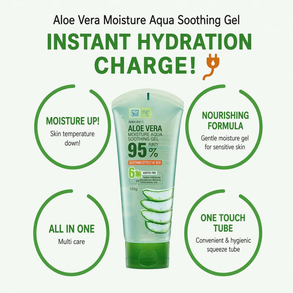 Welcos Kwailnara Aloe Vera Moisture Aqua Soothing Gel 150g, 300g (7 Options) - DAISO