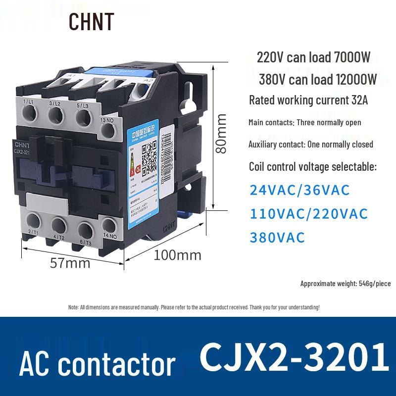 Chint AC Contactor CJX2 Series 65A, 220V/380V, 09-40A Range