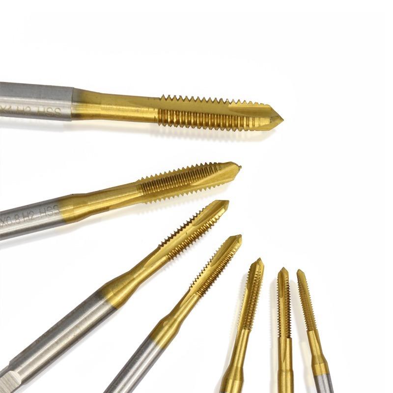 M2-M6 Titanium Plated Metric HSS Straight Flute Thread Screw Tap Plug Tap M2-M6 Titanium Plated Metric HSS Straight Flute Thread Screw Tap Plug Tap
