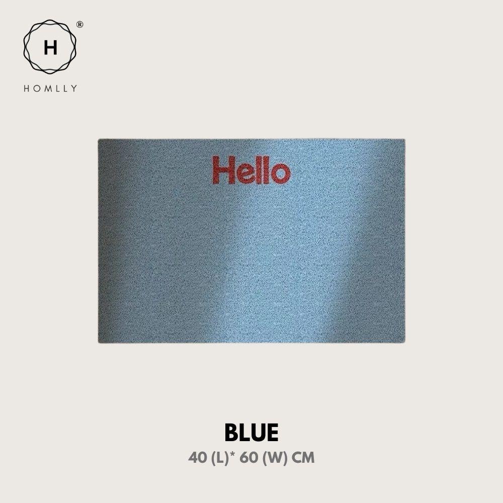 Homlly Hello Washable Non-Slip Coil Soft Entrance Door Mat (X2PCS)