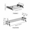 Foldable Design Blanket Drying Rack Stainless Steel Expandable Clothes Organizer Rectangular 6 Clips Bedsheets Storage Hanger