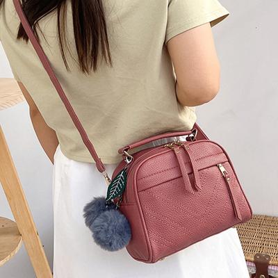 Handbag For Women Girl Fashion Messenger Bags With Ball Toy Bolsa Female Shoulder Bag Pu Leather Ladies Party Crossbody Bag