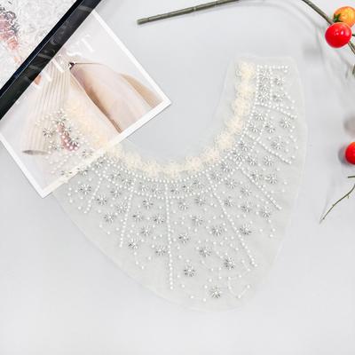 Apricot Mesh Beaded Lace Flower Front Collar Cloth Sticker Clothing Dress Dress Front Collar Accessories Cloth Sticker Accessories