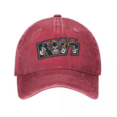 KISS Rock Music Band Baseball Caps Retro Distressed Denim Washed Rock and Roll Over Headwear Unisex Outdoor Travel Caps Hat