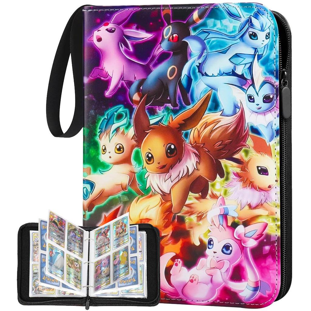 Card Album 4 Compartments, 400 Slots, with Handle, YOUKUKE Trading Card Binder