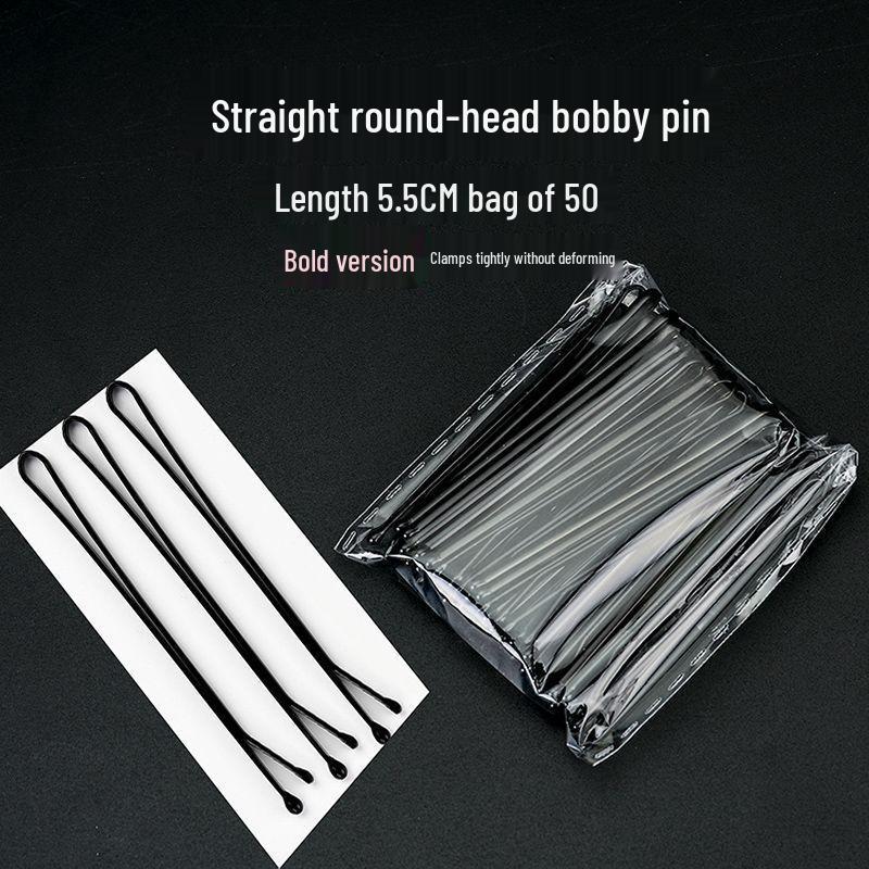 Black U-Shaped Hairpin Clip for Thick Hair - Bun Fixation Hair Accessory