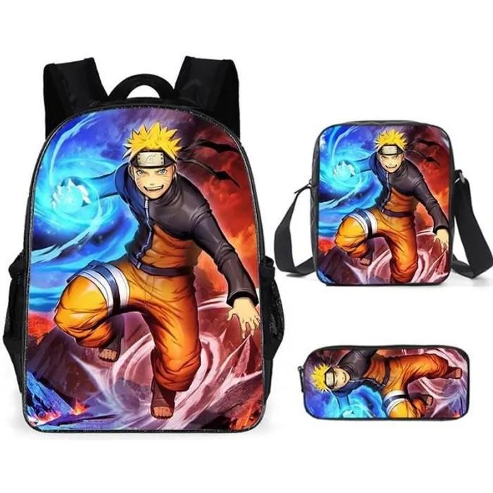 New Naruto backpack trendy backpack European and American retro peripheral cartoon schoolbag