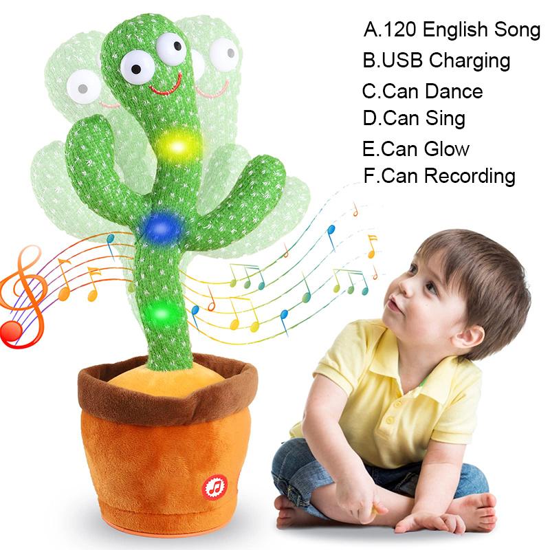 Talking Cactus  Dancing Baby Toy Cactus Repeats What You say for Kids with English Songs Dancing Toy for Gift Toddle Girls Boys
