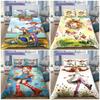 Set Biancheria da Letto Pippi Calzelunghe 3 Pezzi Copripiumino e Federe, Decorazione Camera da Letto Bambini Biancheria da Letto Morbida, Senza Piumone