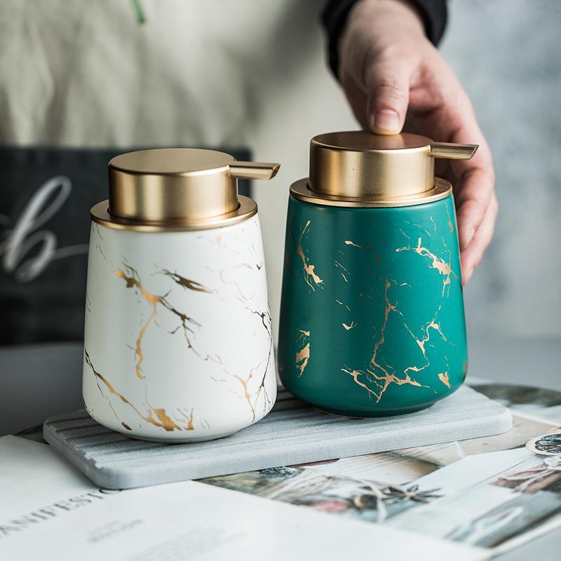 Sub-bottling Ceramic Marble Pattern Hand Sanitizer Bottle Hotel Clubhouse Shampoo Body Wash Disinfectant