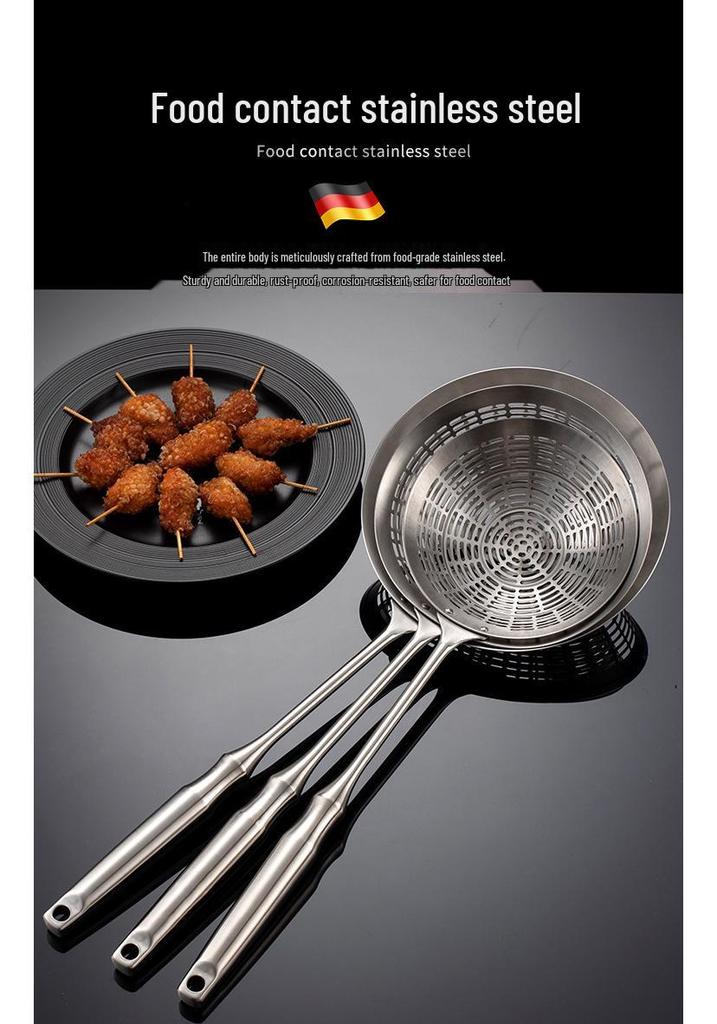 304 Stainless Steel Skimmer Ladle for Noodles, Dumplings, and Frying