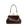 Hot sale European beautiful women bag light luxury retro fashion clip bag versatile shoulder bag metal frame handbag women