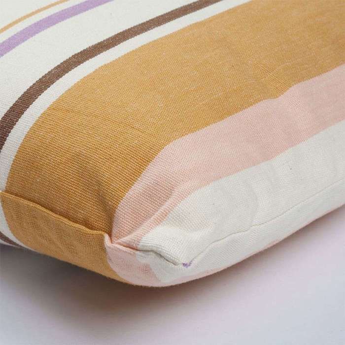 Multi Yellow Striped Cushion 38x38