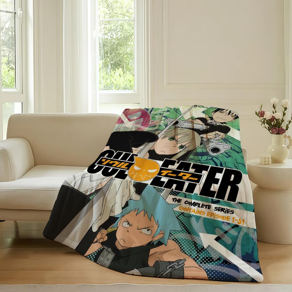 Anime przygodowe Soul Eater Koc na Sofę Biuro Łóżko Samolot Podróż Sen Czytanie Relaks Kemping Miękki i Ciepły
