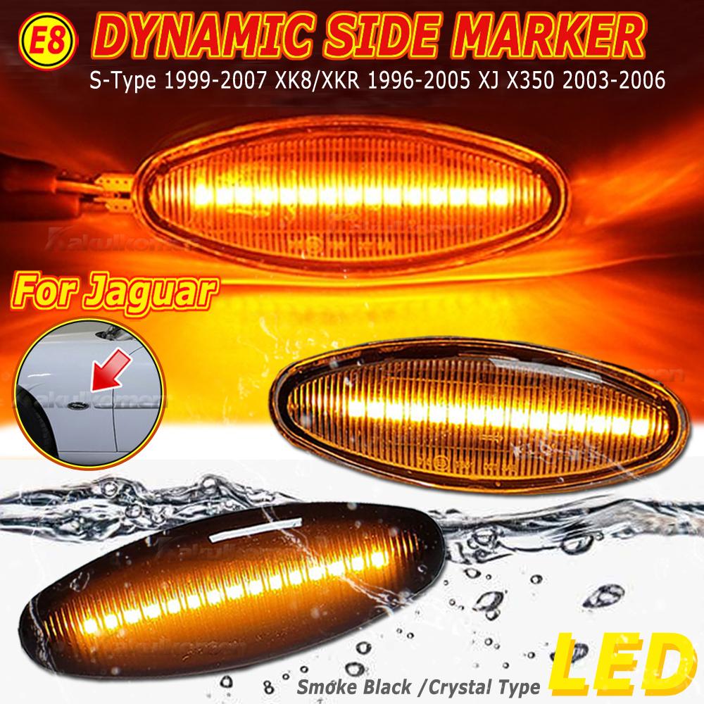 Side Marker Light For JAGUAR XK8 S-Type XK 8/XKR XJ X350 Dynamic LED Turn Signal Flashing Indicator Blinker