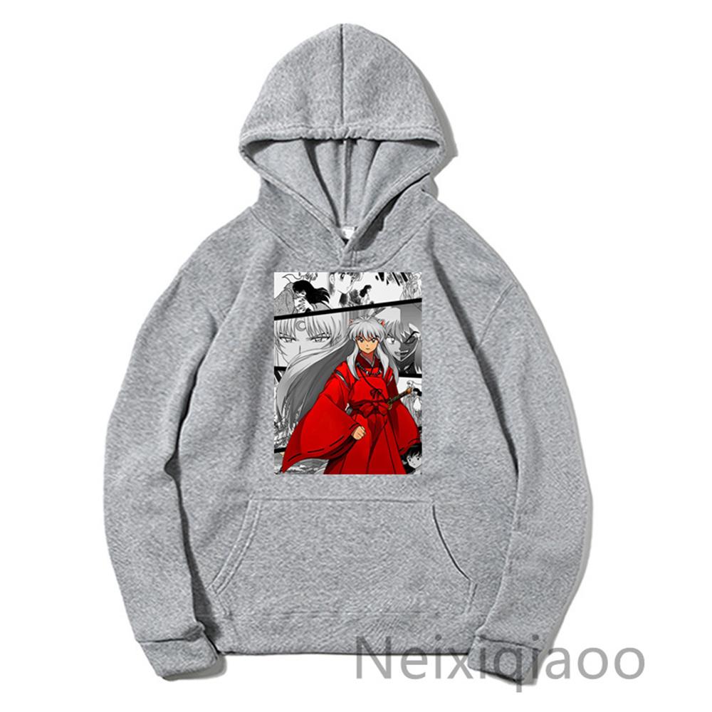 Felpa in Pile Inuyasha Uomo e Donna Calda Felpe Anime Streetwear Invernale Trendy Taglie Forti Animazione Casual Stile Sportivo