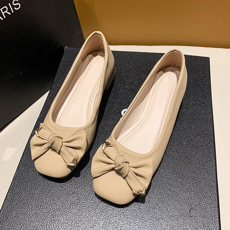 

Design Sense Single Shoe женские туфли весна-осень 2024 года новые неглубокие мягкие подошвы маленькие ароматные женские туфли 40 хаки