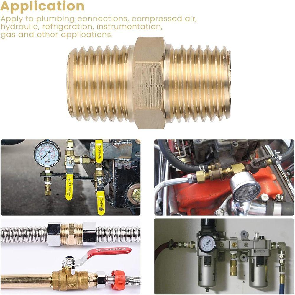 Male Thread Brass Nipples Hex Design NPT Male Nipples Fittings Hex Nipple Connectors