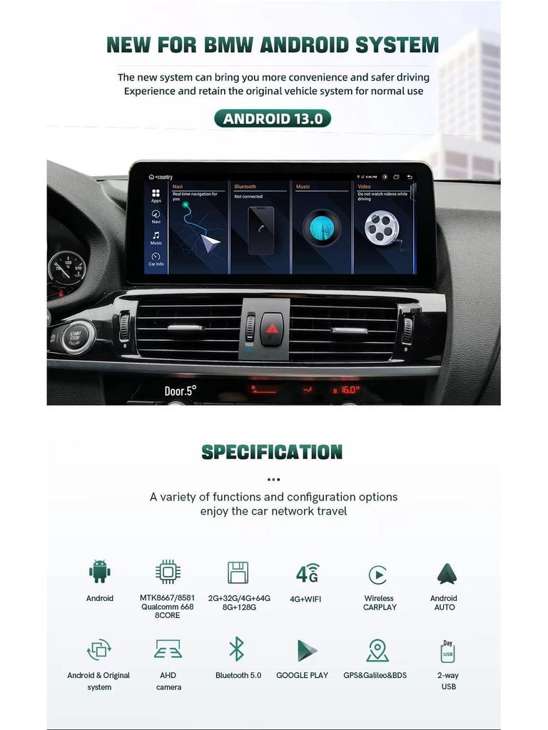 BMW X3 F25 & X4 F26 CIC (2011-2014) Compatible